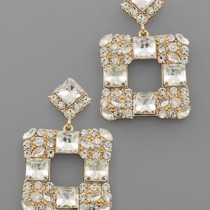 Crystal Square Earrings